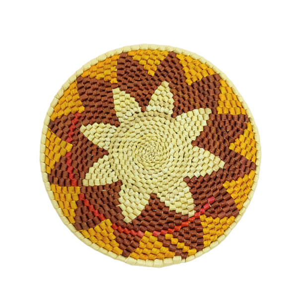 Descanso De Prato Colorido Palha De Tucumã 22cm - Mod.2