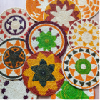 Descanso De Prato Colorido Palha De Tucumã 22cm - Mod.8