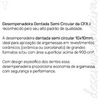 Desempenadeira Aço 10x10cm Dentada Semicircular - Ceramfix
