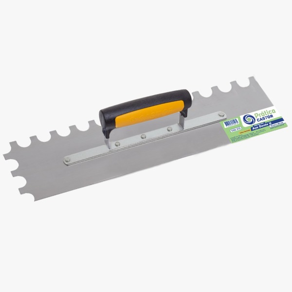 Desempenadeira Castor Aco Pratica 10cm X 35cm Dente U Cabo Pl