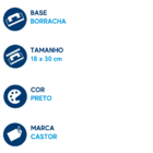 Desempenadeira Castor Plástica 18cm X 30cm Com Borracha