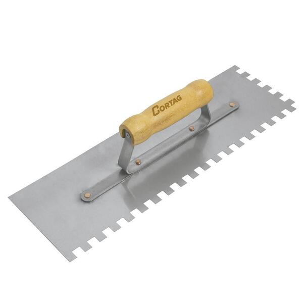 Desempenadeira Dentada Cabo De Madeira 25,2x12cm 12 X 38