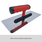 Desempenadeira Para Massa Em Aço Inox Flexível Lisa 95x240mm