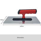 Desempenadeira Para Massa Em Aço Inox Flexível Lisa 95x240mm