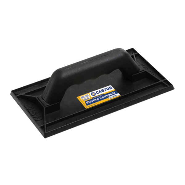 Desempenadeira Plástica Pvc 12x22cm Corrugada Preta - Castor
