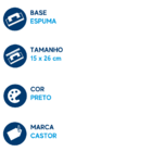 Desempenadeira Plástica Pvc 15x26cm Com Espuma - Castor