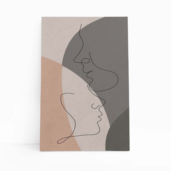 Desenho Silhueta Perfil Minimalista Quadro Canvas 140x90cm