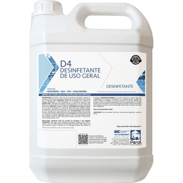 Desinfetante Perol 5 Lts Talco Concentrado 05 Faz 20 Lts