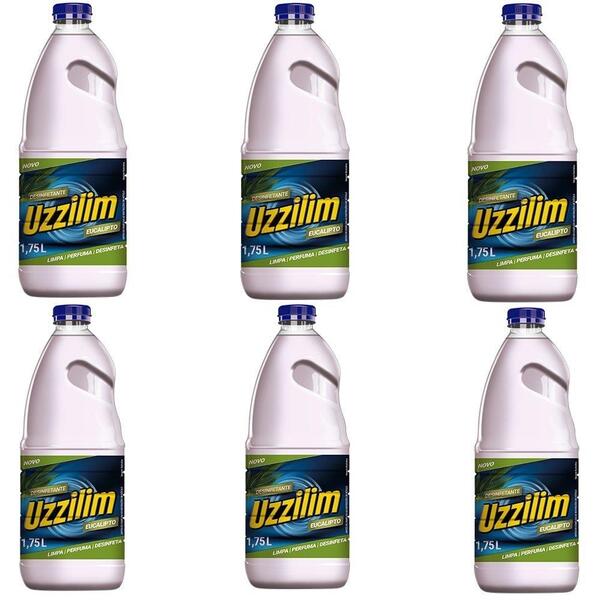 Desinfetante Uzzilim Eucalipto 1,75l - Embalagem Com 6 Unidad