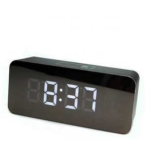 Despertador Digital Espelhado De Led Jiaxi Ds-6612 Preto - Preto