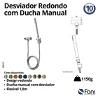 Desviador Para Chuveiro Redondo Metal Champanhe Fani