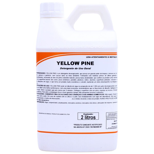 Detergente Desengraxante Yellow Pine 2 Litros Spartan