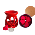 Difusor Aromatizador Rechaud De Cerâmica Vermelho Com Waxmelt