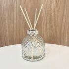 Difusor Decorativo Branco De Vidro Com Detalhe Pedrarias