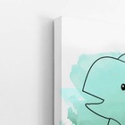 Dinossauro Verde Colorido Infantil Quadro Canvas 100x70cm