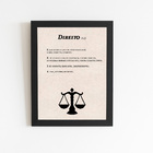 Direito Dicionário Minimalista Quadro Moldura Preta 60x40cm