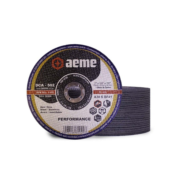 Disco Corte Aeme Aço/inox Dca 502 7x1/8x7/8 2t (178x3.2x22.2)