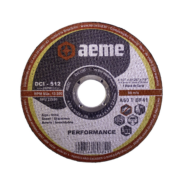 Disco Corte Fino Aeme Dci 512 4.1/2x5/128x7/8 (114.3x1.0x22.2