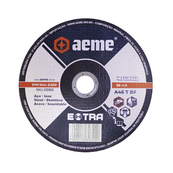 Disco Corte Fino Aeme Extra 7x1/16x7/8 (178x1.6x22.22)
