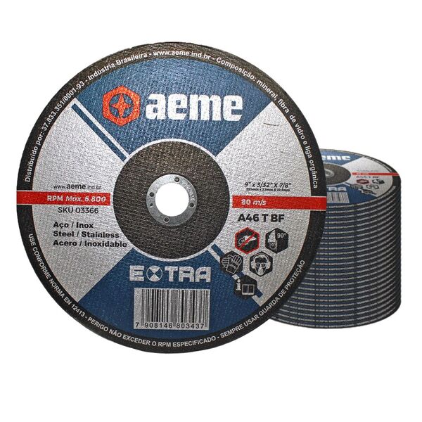 Disco Corte Fino Aeme Extra 9x3/32x7/8 (230x2.3x22.22) 25 Uni