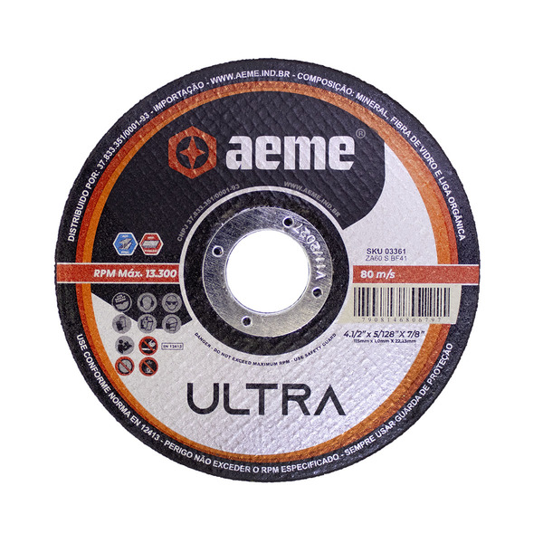 Disco Corte Fino Aeme Ultra 4.1/2x5/128x7/8 (115x1.0x22.2)