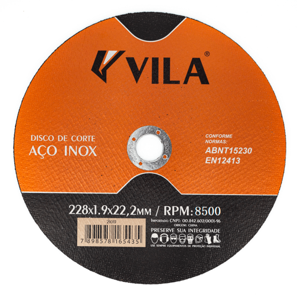 Disco Corte Inox 9" 228x1 9x22 2 Vila - Unico