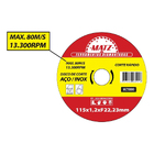 Disco Corte Rápido Aço Inox 22,23mm X 115mm Matz