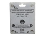 Disco Corte Serra Videa Dentada Flex 40 Dentes 20x110