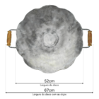 Disco De Arado Legítimo Grosso Com Alças De Madeira 52cm