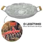 Disco De Arado Legítimo Grosso Com Alças De Madeira 52cm