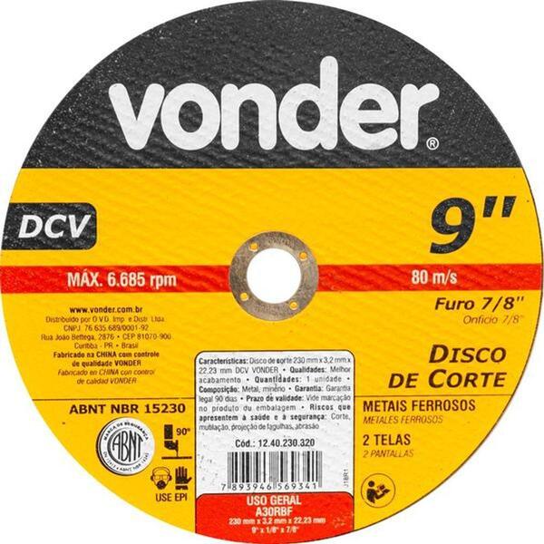 Disco De Corte 230,0x3,2x22,23 Dcv - Vonder