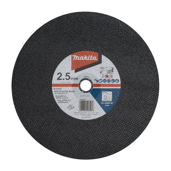 Disco De Corte 355x2.5x25mm Makita B-57607-5 Kit 5 Peças – Re