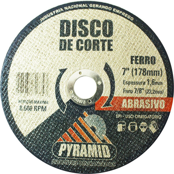 Disco De Corte  Para Ferro 185x22 23x3 0mm  - Pyramid - Model