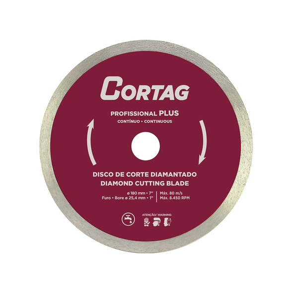 Disco de Corte Diamantado Contínuo 180x22,23mm Cortag
