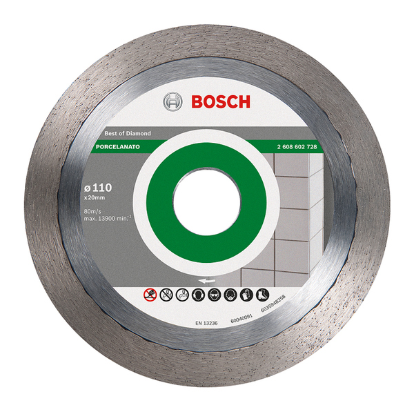 Disco de Corte Diamantado para Porcelanato e Cerâmica 4.3/8" 110mm 1 unidade Best of Diamond Bosch