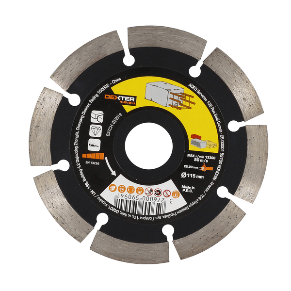 Disco de Corte Diamantado Segmentado 115x22,23mm Dexter Pro