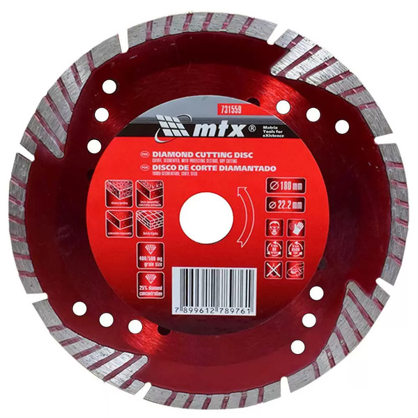 Disco De Corte Diamantado Segmentado 180 X 22 2 Mm  Corte Sec