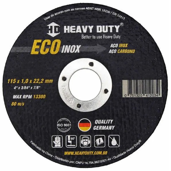 Disco De Corte Ecoinox 115x1,0x22,2 - 10 Unidades