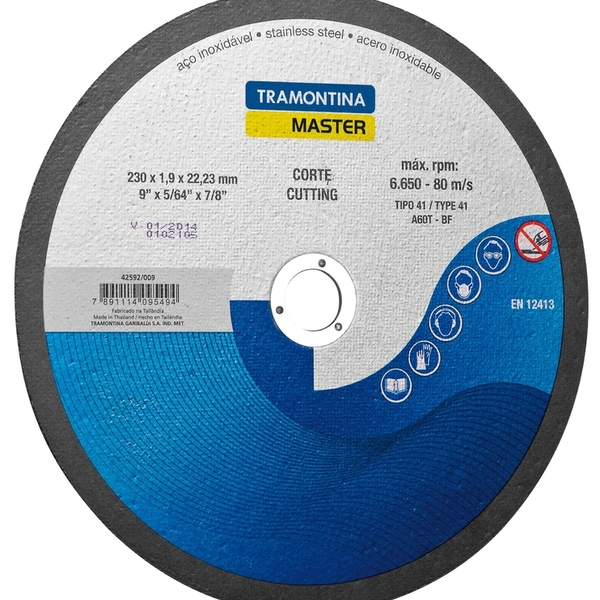 Disco De Corte Fino 9 Para Aco Inox E Materiais Endurecidos T