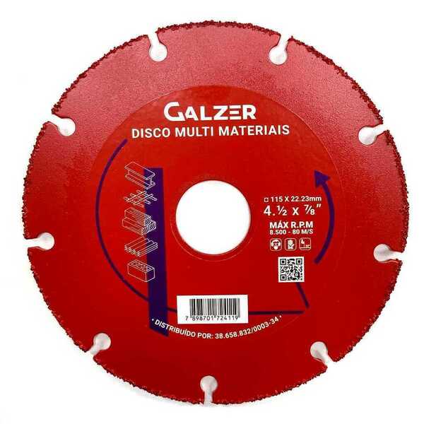Disco De Corte Multimateriais 4 1/2" 115mm Furo 22,23mm - Gal