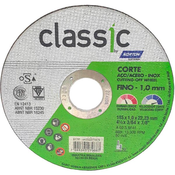 Kit C/100 Speed Disco Corte Fino Aço Inox E Ferro 115x1,0x22 Cor Preto | Parcelamento Sem Juros - Foto 9