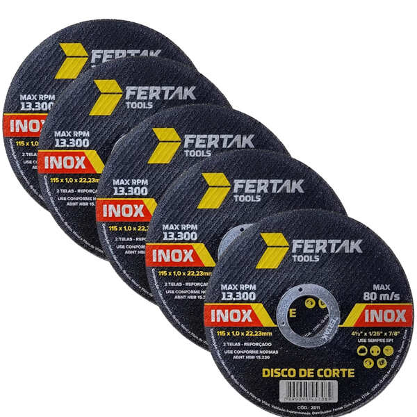 Disco De Corte Para Metal Aço Inox Ferro Esmerilhadeira 115x1