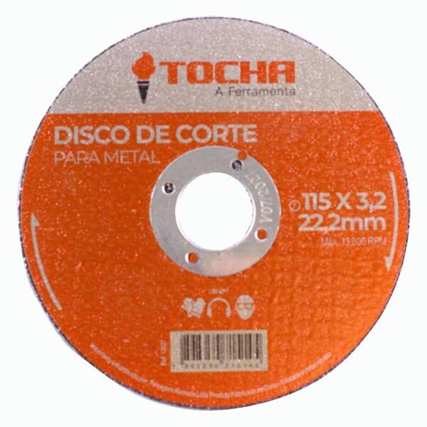 Disco De Corte Tocha Para Metal 115x3,2x22,2mm Com 10 Unidades