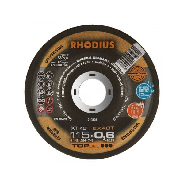 Disco De Corte Xtk 6 Inox Rhodius - 115 X 0 6 - 4.1/2