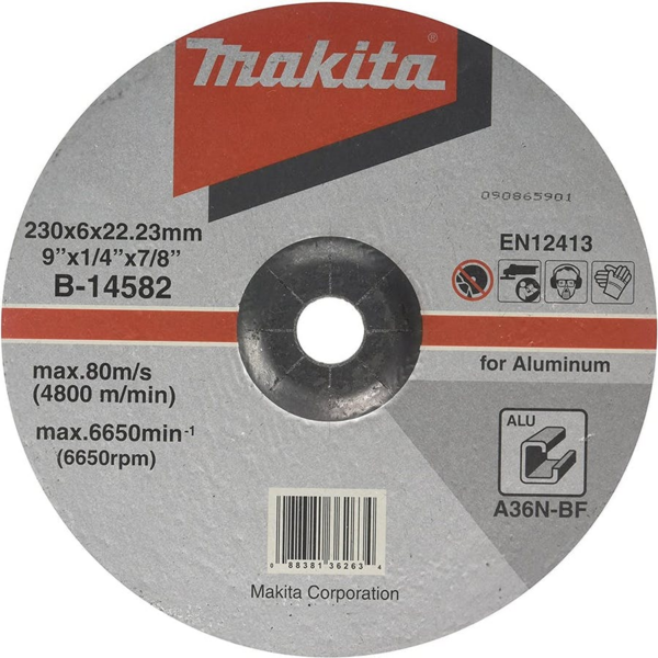 Disco De Desbaste 9' 230x6.0x22mm Para Alumínio Makita B-14582