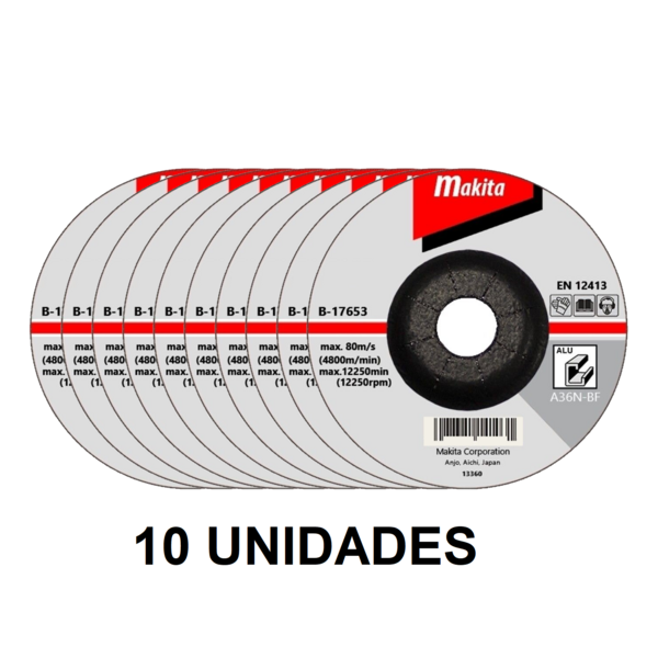 Disco De Desbaste Para Aluminio 125mm Makita B-17653 - 10 Uni