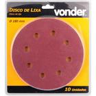 Disco De Lixa 180 Mm Grão 60 Com 10 Peças - Vonder (60)