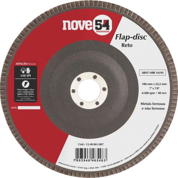 Disco De Lixa Flap Disc Reto 7" Grão 50 - Nove54