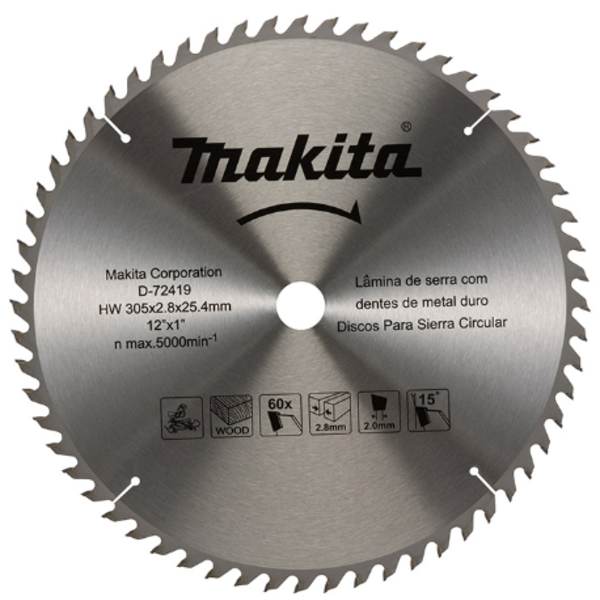 Disco De Serra 305mm X 25,4mm X 60d Makita D-72419