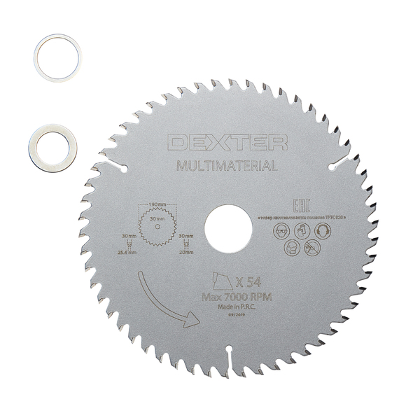Disco de Serra Circular Multimaterial 7.1/2" (190mm) 54D Dexter